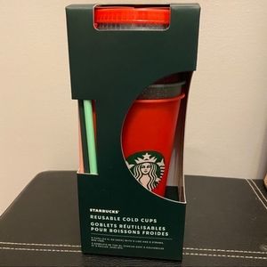 STARBUCKS 2020 HOLIDAY GLITTER COLD CUP SET 5